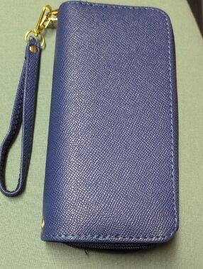 Royal Blue Zip Wristlet Phone Wallet Case - Unbranded